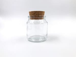 Glass jar with cork for moss balls