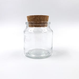 Glass jar with cork for moss balls